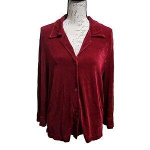 Softwear by Mark Singer Red Vintage Button Down Shirt- Size Large